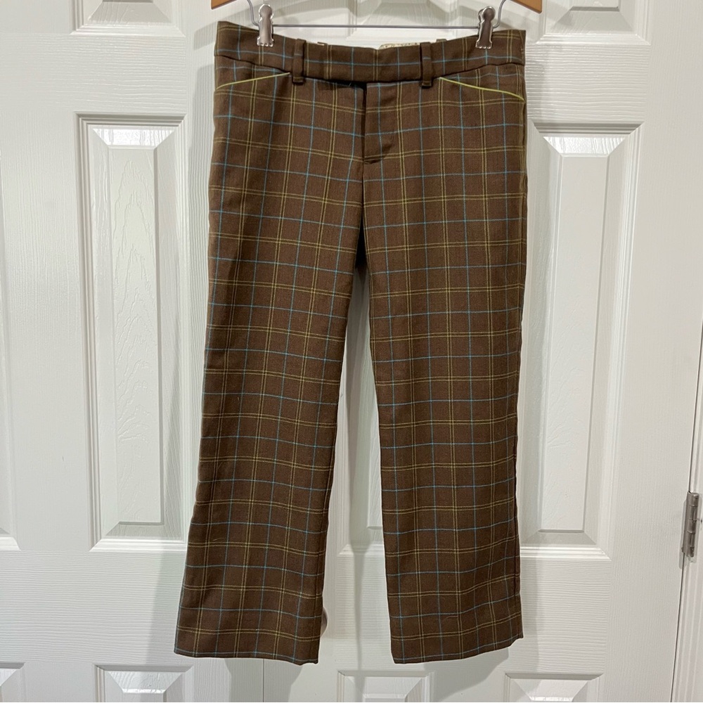 Vintage Y2K Abercrombie & Fitch Womens Plaid Wool Cropped Pants Size 2